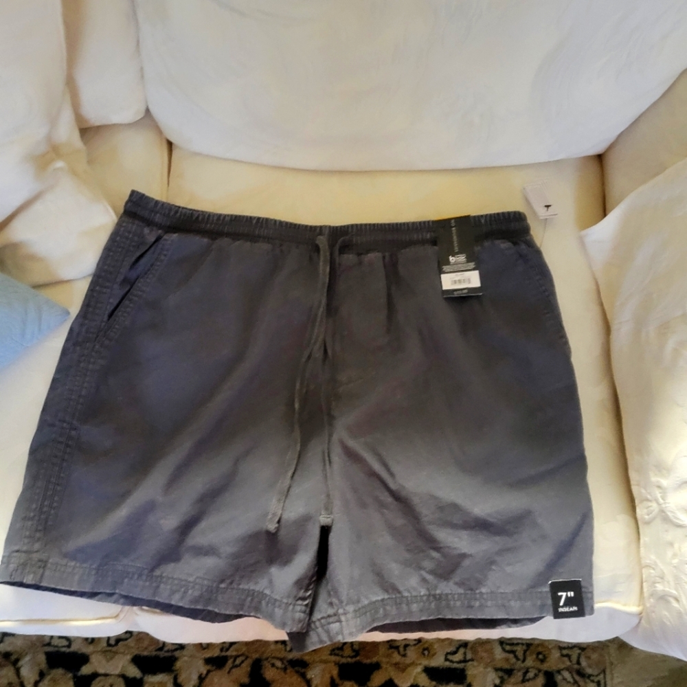 Gray Drawstring Swim Trunks